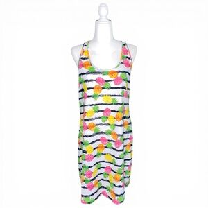 Secret Treasures Tropical Pineapple Print Lounge Sleep Tank Dress, Size S/M
